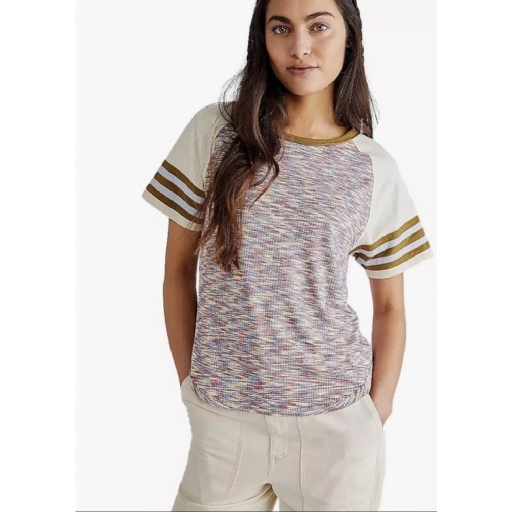WE THE FREE Top Women Size XS Colorful Tailgate Tee We The Free Short Sleeves